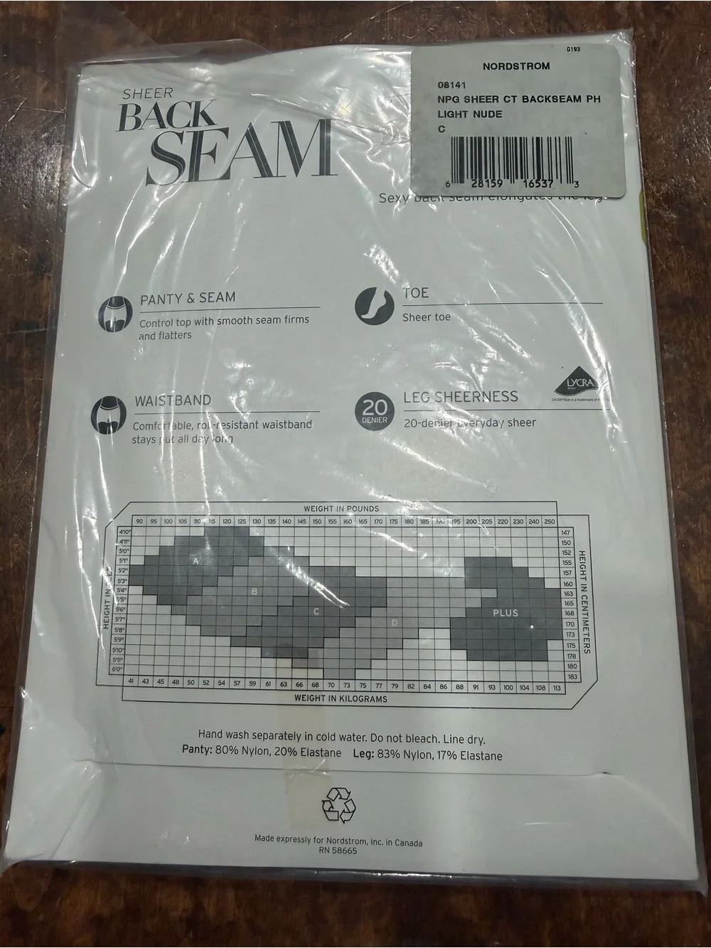 Nordstrom Black Sheer Back Seam Pantyhose - Pair of Sheers